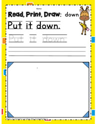 Sight word down